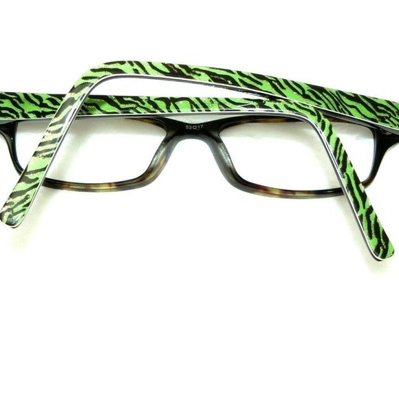 Thalia Eyeglass Frames 53-17-140 Filipa Tortoise Shell Neon Green Glitter Tiger - Picture 1 of 12